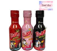 Korean Extra Spicy Hot Sauce - Halal Certified - Authentic Korean Flavour for Ramen, BBQ & Wings Noodle and Ramen (Pack of 3, Trio Sauce)
