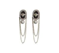 Korean fashion bee oval pearl tassel earrings French temperament design sense
