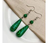Korean Fashion Drop Earrings for Women Natural Malachite Wild Ladies Ear Hook Earrings Jewelry Drop Handmade DIY
