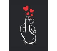 Korean Finger Heart Kpop Seoul Hallyu Funny Music: College Ruled Notebook Paper and Diary to Write In / 120 Pages / 8.5"x11"