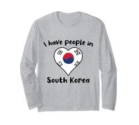 Korean Flag Heart I Have People in South Korea Long Sleeve T-Shirt