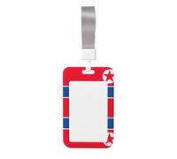 Korean Flag Id Badge Holder with Detachable Neck Strap, Waterproof Vertical Name Card Holders, for Nurse Students Teachers Staff