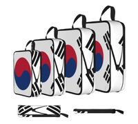 Korean flag Print Compression Packing Cubes for Travel, 4-Pack