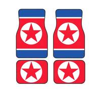 Korean Flag Print Full Coverage Car Floor Mats 4-Piece Flexible Anti-Slip Vans Sedans Trucks SUV