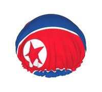 Korean Flag Print Hair Cap With Adjustable Elastic Band And Vibrant, Shower Cap For Women Reusable Waterproof