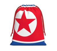 Korean Flag Print Plush Gift Bags With Drawstring, Reusable Gift Wrap For Christmas, Wedding, Party -Size M