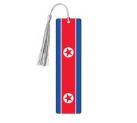 Korean Flag Print Reading Page Markers Wooden Bookmarks, 5pcs Wood Bookmarks with Tassels, Gifts for Men Women