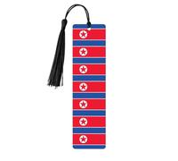 Korean Flag Print Wooden Bookmarks with Tassels, Wood Book Markers for Book Lovers, Teachers & Present