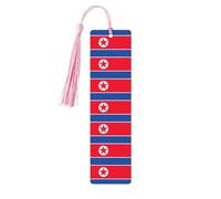 Korean Flag Print Wooden Bookmarks with Tassels, Wood Book Markers for Book Lovers, Teachers & Present