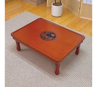 Korean Folding Dining Table - Hand-Painted Low Wooden Tea Room Table/Kang Table for Bay Window, Space-Saving Design (80x60x29cm)