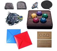 Korean Folk Game Set (Korean Traditional Play Game)- Jebi chagi, Gong-gi, Biseokchigi, Paeng-y, DDAKJI, Family Travel Games Set