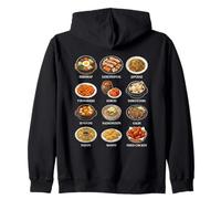 Korean Food Lover Bibimbap Kimchi Tteokbokki Dishes Zip Hoodie