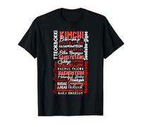 Korean Food Typography, Kimchi Bulgogi Korea BBQ Design Value Graphic T-Shirt, Men, Black, S