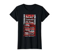 Korean Food Typography, Kimchi Bulgogi Korea BBQ Design Value Graphic T-Shirt, Women, Black, L