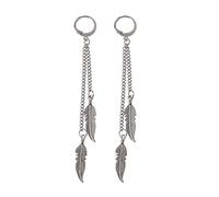 Korean For Steel Leaf Dangle Earrings Stylish Feather Pendant Jewelry Boyfriend Girlfr Multiple Ear Studs Set Women Assorted Vintage Styles Small Stars Moon With