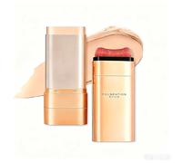Korean Foundation Stick Foundation for Mature Skin Tint, Buildable Light to Medium Coverage Foundation Makeup Concealer, Dual-Ended with Brush for All Skin -Natural Dewy Finish (02 Natural color)