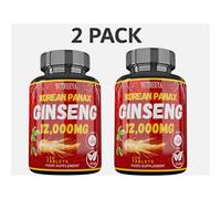 Korean Ginseng 12,000mg, 2 Pack, Panax Ginseng, Super Strength, Amazing Value
