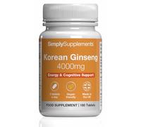 Korean Ginseng 4000mg | Supports Mental & Physical Wellbeing | with Vitamin B6 & Zinc | Contributes to Immune Function | 180 Tablets = 3-Months Supply | GMP Certified & UK Made