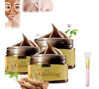 Korean Ginseng Peel Off Face Mask, Natural Herbal Extract Ginseng Peel-Off Mask, Exfoliates & Shrinks Pores, Gentle & Non-Irritating, Suitable for All Skin Types, 120g (3pcs)