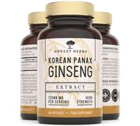 Korean Ginseng Tablets 12500mg - Panax Red Ginseng Extract High Strength - 60 Capsules - Premium Ginseng Root Standardised Ginsenosides - Natural Herbal Supplements for Men & Women - Made in The UK