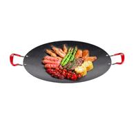 Korean Grill - Round Grill for Barbecue, Portable Track Grill | Non-Stick Kitchen Tray, Meat Roasting Pan, Hot Interior, Flame Proof Pan for Tailgati