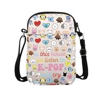 Korean Group Cross Body Bag We Listen To K-POP And Cry Messenger Bag K-pop Music Lover Gift Kop Fans Shoulder Bag (K-POP CB)