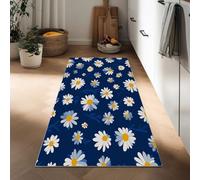 Korean Hallway Runner Rugs 60 x 150 cm, Geometric Plants Flower Washable Long Hall Carpet Runners, Kitchen Mat Non Slip, Soft Short Pile Rug for Bedroom Laundry Entryway Bathroom Non Shedding