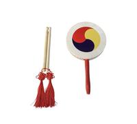 Korean Hand Drum, Including Drumsticks, Prop for Adult Yangko Dance Performances,B,25CM