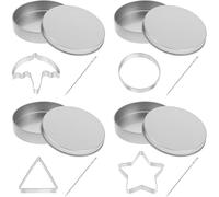 Korean Honeycomb Candy Kit - Traditional Korean Sugar Candy Making Tools with 12 Pcs Cookie Cutters, DIY Baking Supplies for Caramelized Sugar Treats, Stainless Steel Round & Shape Molds