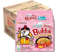 Korean Hot Chicken Ramen Bulk Instant Spicy Noodles Multipack Authentic Korean Street Food | Halal Certified | Quick Snack for Camping, Lunch & Picnics (40Pack, Carbonara)