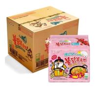 Korean Hot Chicken Ramen Bulk Instant Spicy Noodles Multipack Authentic Korean Street Food | Halal Certified | Quick Snack for Camping, Lunch & Picnics (40Pack, Carbonara cheese)