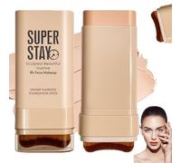 Korean Hydrating Lightweight Foundation Stick with Brush, Multi-Use Full Coverage Concealer Makeup, Flawless Eraser Stick Foundation, Skin Tinted Moisturizer for All Skin Types(Natural)