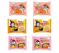 Korean Instant Noodles Spicy Ramen | Hot & Spicy Korean Street Food | Quick Snack Instant Meal |Ramen Made in Korea Asian Food Lover Favorite (6Pack Rose, CreamCarbonara & CheezQuattro)