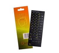 Korean Keyboard Stickers for PC, Laptop, Computer Keyboards (Black Labels, Yellow/White Letters)