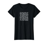 Korean Language Hangul Alphabets Pattern Art Value Graphic T-Shirt, Women, Black, S