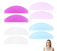 Korean Lash Lift Shields Flat, 4 Pairs Lash Lift Pads, 5 * 1.6CM Eyelash Pads, Durable and Reusable for Lash Lift(Pink, Deep Pink, Blue, White)