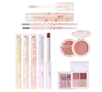 Korean Makeup Palette Set, 8 Piece Makeup Kit For Girls, Includes Concealer, Eyebrow Pencil, 4 Velvet Lipstick, Eye Shadow, Blush, Beauty Cosmetic For