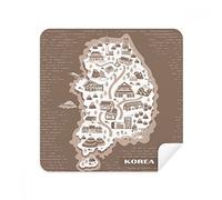Korean Map Seoul and Busan Glasses Cleaning Cloth Phone Screen Cleaner Suede Fabric 2pcs