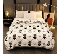 Korean Mink Blanket, Fleece Blanket,Heavy Weight, Silky Soft Plush Warm Blanket, 2 Ply Reversible Raschel Blanket,D,200x230cm4kg