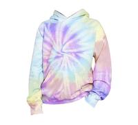 Korean Outfits Spring Children's Tie Dye 3D Printed Hoodie Pullover Sweatshirt Long Sleeve Pocket Long Sleeve Hoodie Cool Things For Girls Pullover, purple, 9-10 Years