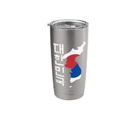 Korean Peninsula Map Icon Flag Hangul Words Stainless Steel Insulated Tumbler