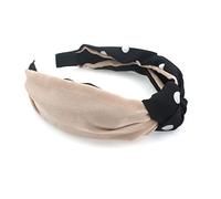 Korean Polka-dot Two-Color Stitching Knotted Hair Band in The Middle Sweet Small Dots Wide-Brimmed Satin Hair Band Hairpin Headgear