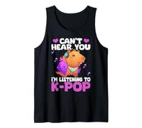 Korean Pop Capybara Can't Hear You I'm Listening To K-Pop Tank Top