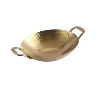 Korean Ramen Pot Stainless Steel Double Ear Hot Pot 5cm Gold 11 inch