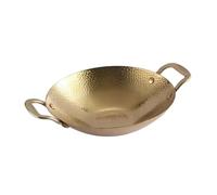 Korean Ramen Pot Stainless Steel Double Ear Stockpot 5cm Gold 10 inch