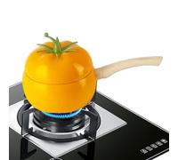 Korean Ramen Pot with Lid - Stirrup Free Frying Pan for Instant Sains, Yellow Ramen Pot, Small Fast Heating Cooking Pot | Cooking Tools for Coast Elett