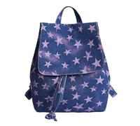 Korean retro y2k polka dot star denim backpack ins niche large capacity women s travel backpack back (Blue)