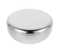 Korean Rice Bowl Serving Bowl Heat Resistant with Lid, Stainless Steel | Odour Resistant, Sleek Silver Finish, for Soup, Leftovers, Table Serving and Outdoor Use