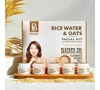 Korean Rice Water & Oats Facial Kit | Instant Glow & Brightening in 1 Use | For Glowing Skin | Natural, Safe & Dermatologist-Tested and Ayush Certified | 275g