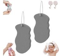 Korean Scrub Sponge, Korean Skin Scrubber Exfoliator, Reusable Korean Skin Scrubber Sponge, Super Soft Exfoliating Bath Sponge, No Shower Gel or Soap Required, Leaves Skin Smooth and Soft (2/Black)